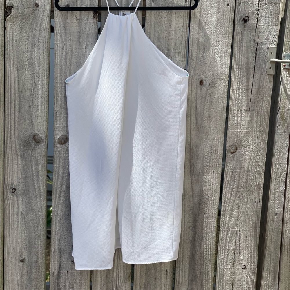 Pretty spaghetti strap white dress.